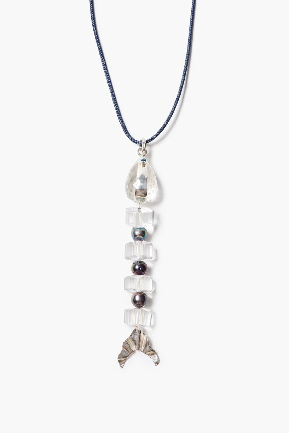 Chan Luu Fishbone Paracord Necklace Clear Quartz