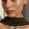 Chan Luu Fishbone Tiered Earrings Quartz