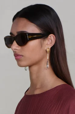 Chan Luu Fluted Drop Earrings Green Amethyst