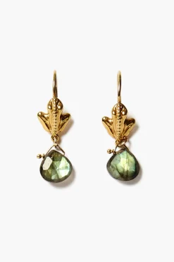 Chan Luu Frog Drop Earrings Labradorite