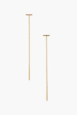 Chan Luu Gold Bar Chain Thread Earrings