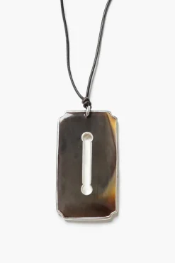Chan Luu Hall Pass Padlock Necklace Brown