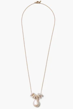 Chan Luu 14k Abacus Necklace White Pearl