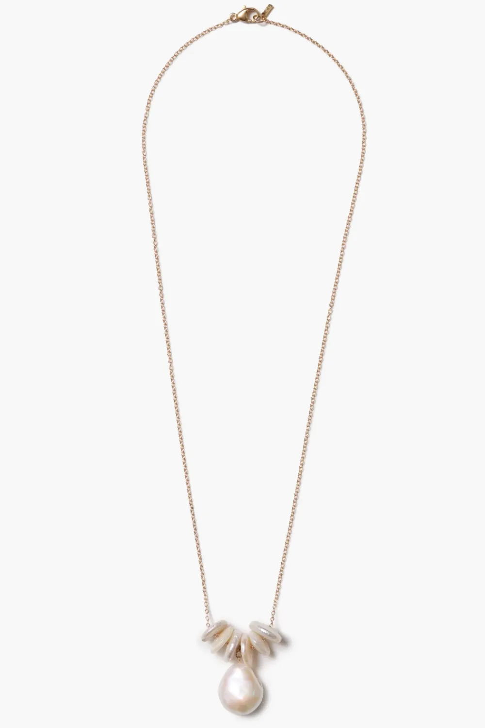 Chan Luu 14k Abacus Necklace White Pearl