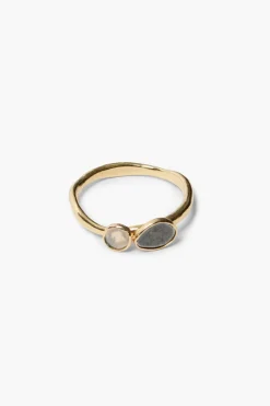Chan Luu 14k Duo Sliced Diamond Ring Gold