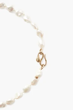 Chan Luu Keshi Pearl Cobra Necklace White