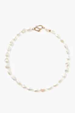Chan Luu Keshi Pearl Cobra Necklace White