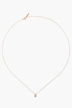 Chan Luu 14k Gold and White Diamond Initial Necklace