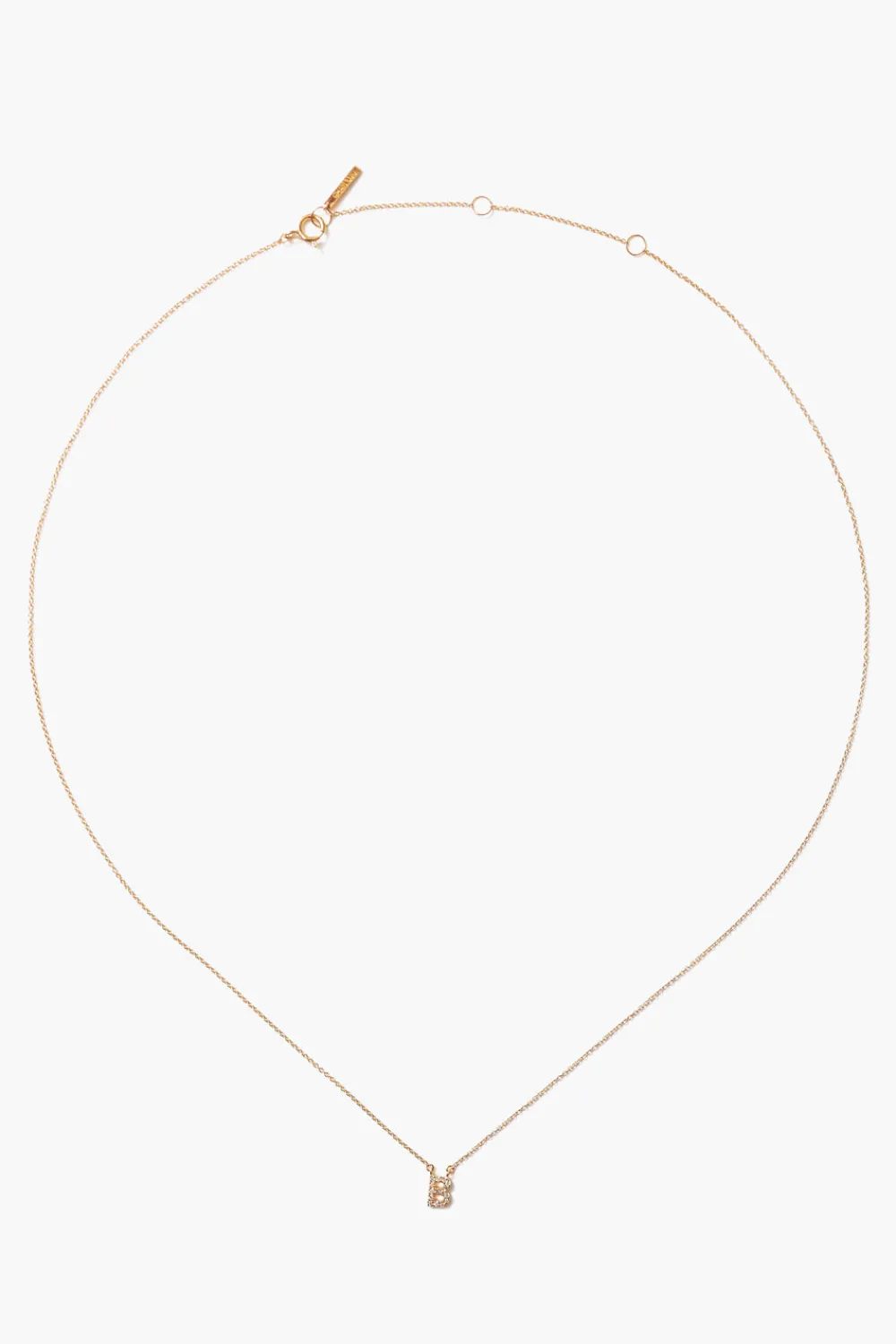 Chan Luu 14k Gold and White Diamond Initial Necklace