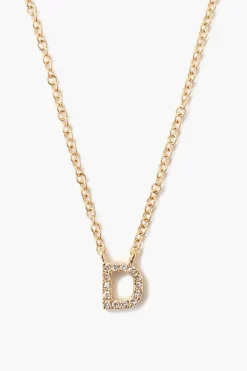 Chan Luu 14k Gold and White Diamond Initial Necklace
