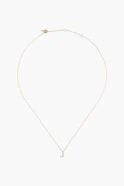 Chan Luu 14k Gold and White Diamond Initial Necklace