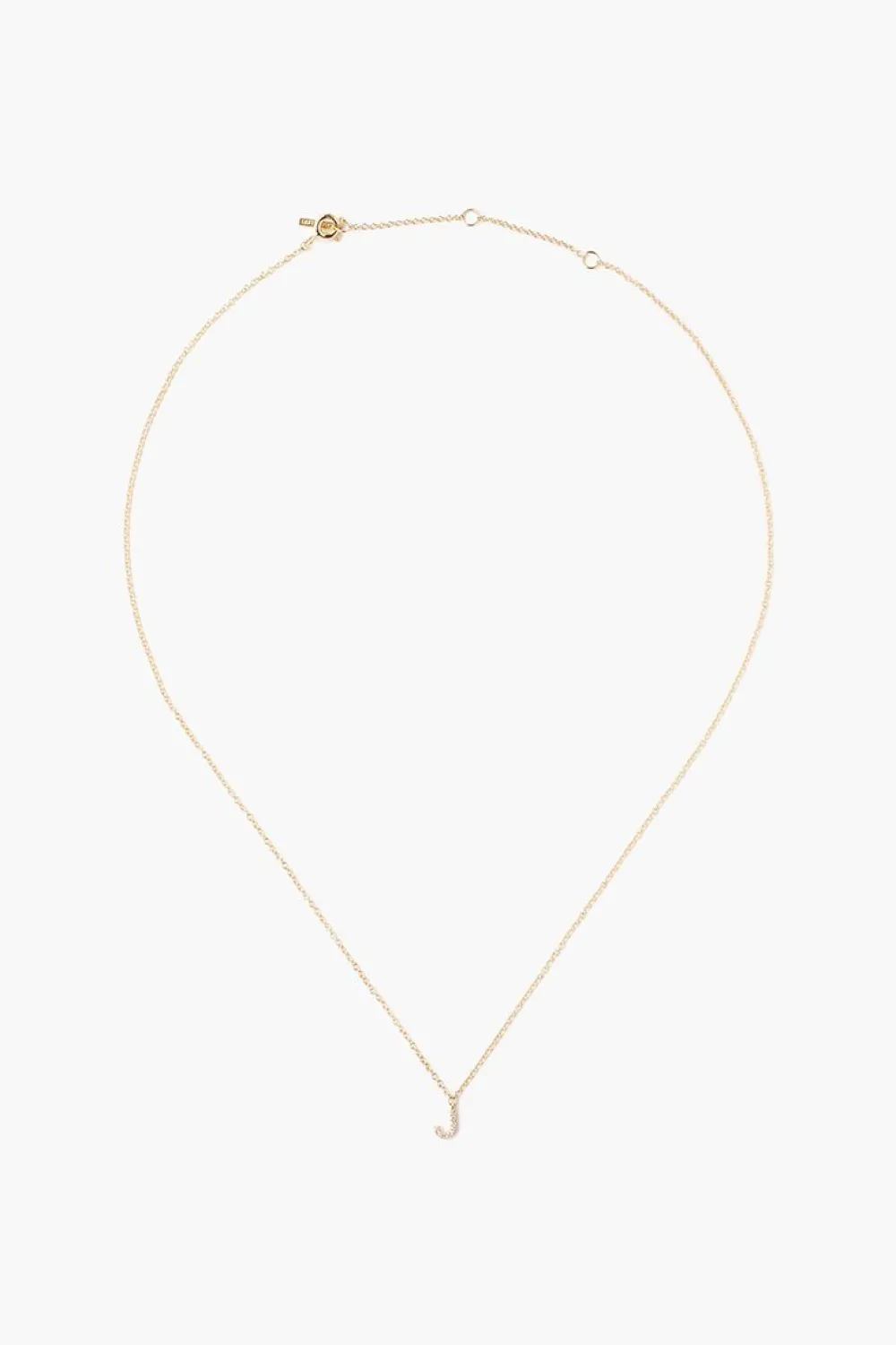 Chan Luu 14k Gold and White Diamond Initial Necklace