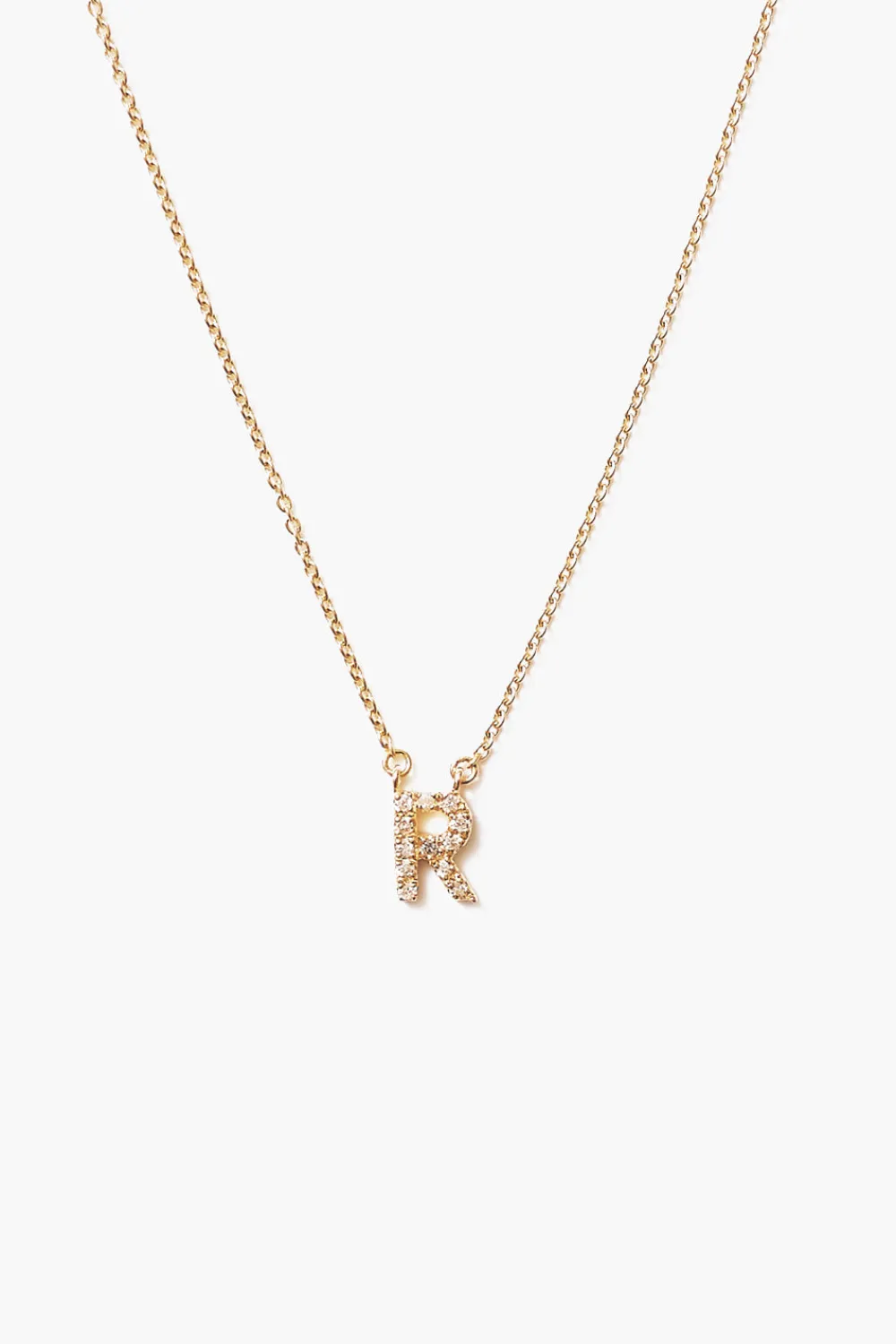 Chan Luu 14k Gold and White Diamond Initial Necklace
