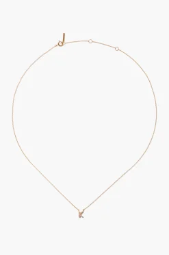 Chan Luu 14k Gold and White Diamond Initial Necklace