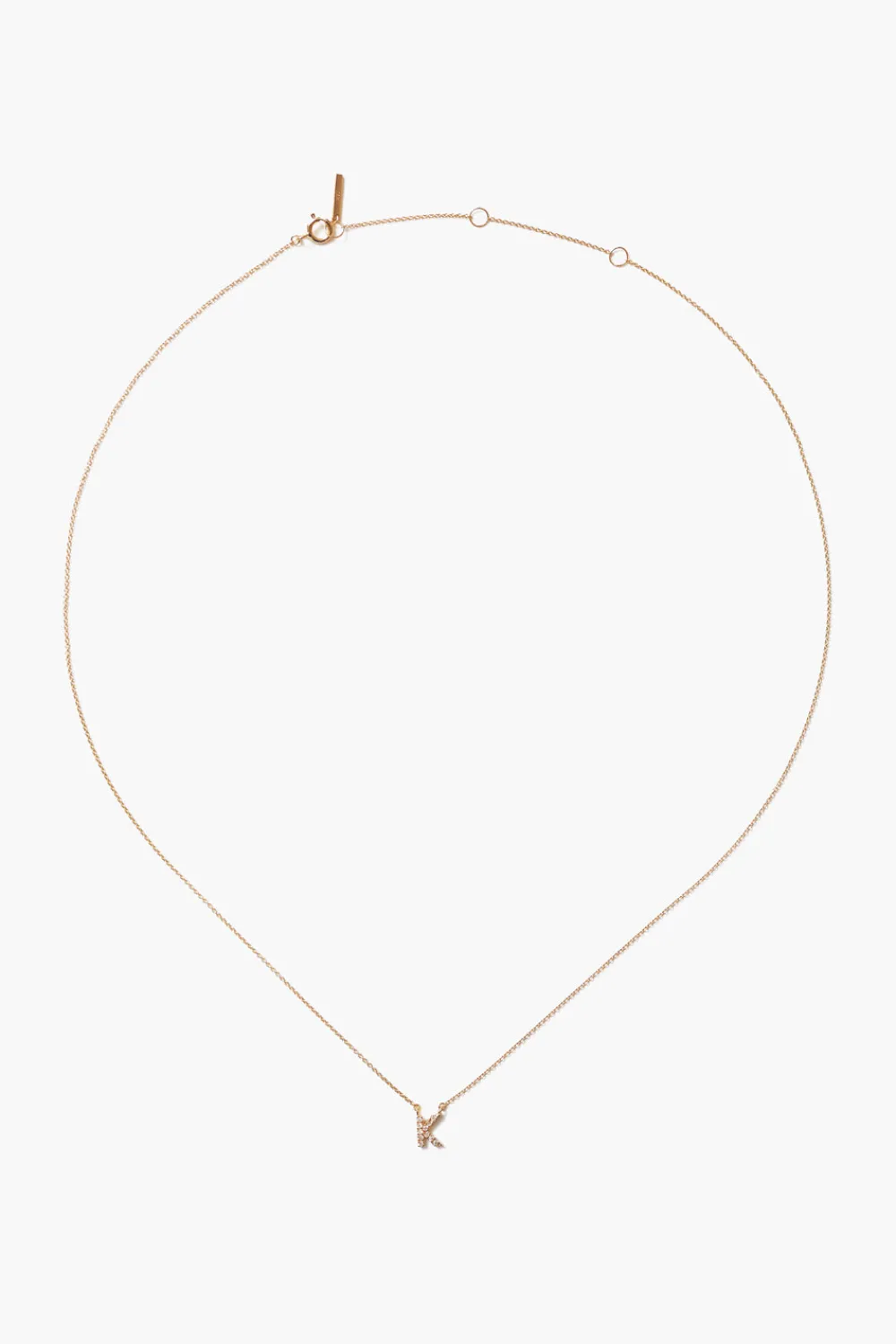 Chan Luu 14k Gold and White Diamond Initial Necklace