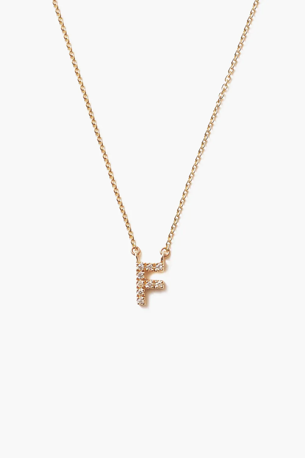 Chan Luu 14k Gold and White Diamond Initial Necklace