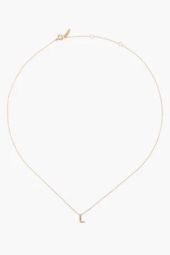 Chan Luu 14k Gold and White Diamond Initial Necklace