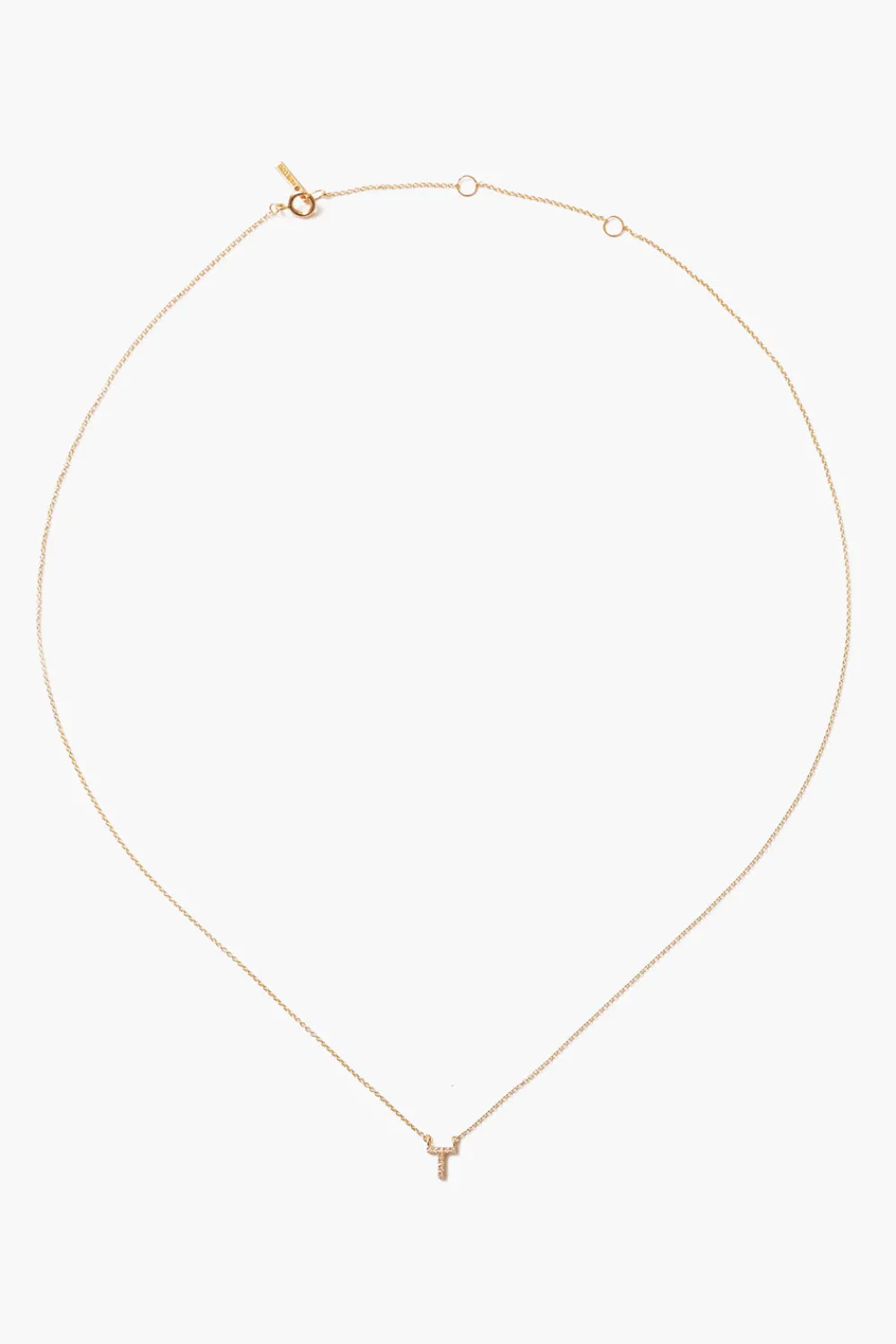 Chan Luu 14k Gold and White Diamond Initial Necklace