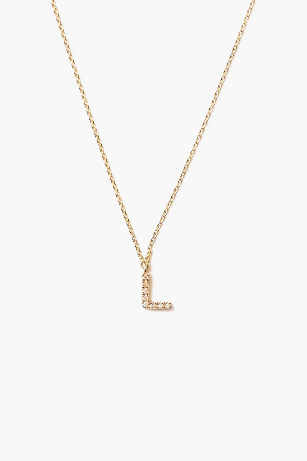 Chan Luu 14k Gold and White Diamond Initial Necklace
