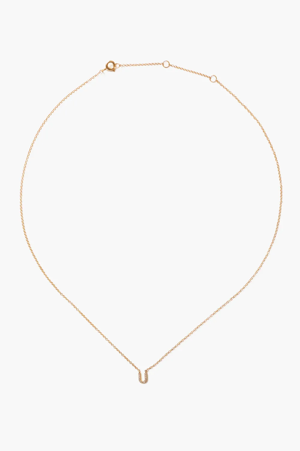 Chan Luu 14k Gold and White Diamond Initial Necklace