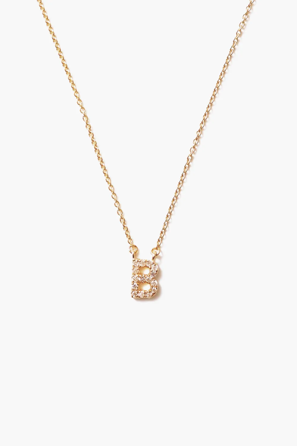 Chan Luu 14k Gold and White Diamond Initial Necklace