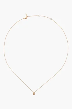 Chan Luu 14k Gold and White Diamond Initial Necklace