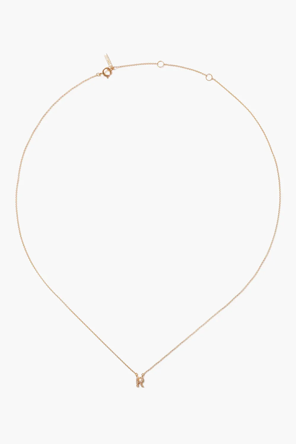 Chan Luu 14k Gold and White Diamond Initial Necklace