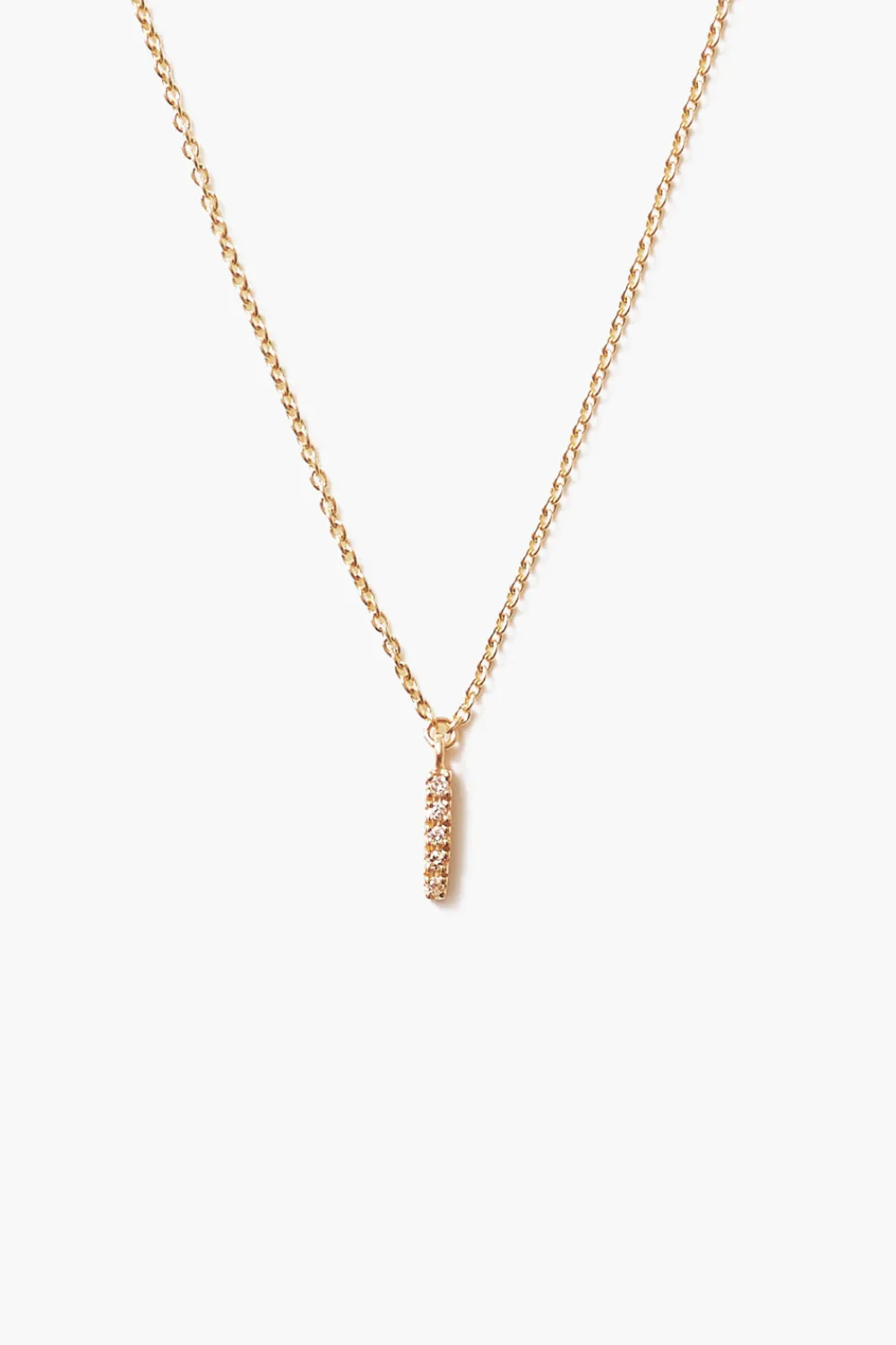 Chan Luu 14k Gold and White Diamond Initial Necklace
