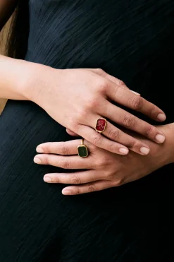 Chan Luu 14k Pegasus Intaglio Ring Green Jade