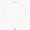 Chan Luu Labradorite Evil Eye and Sliced Diamond Charm Necklace