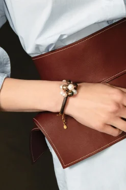 Chan Luu Lea Leather Bracelet Pearl