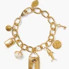Chan Luu Lock and Key Charm Bracelet Gold