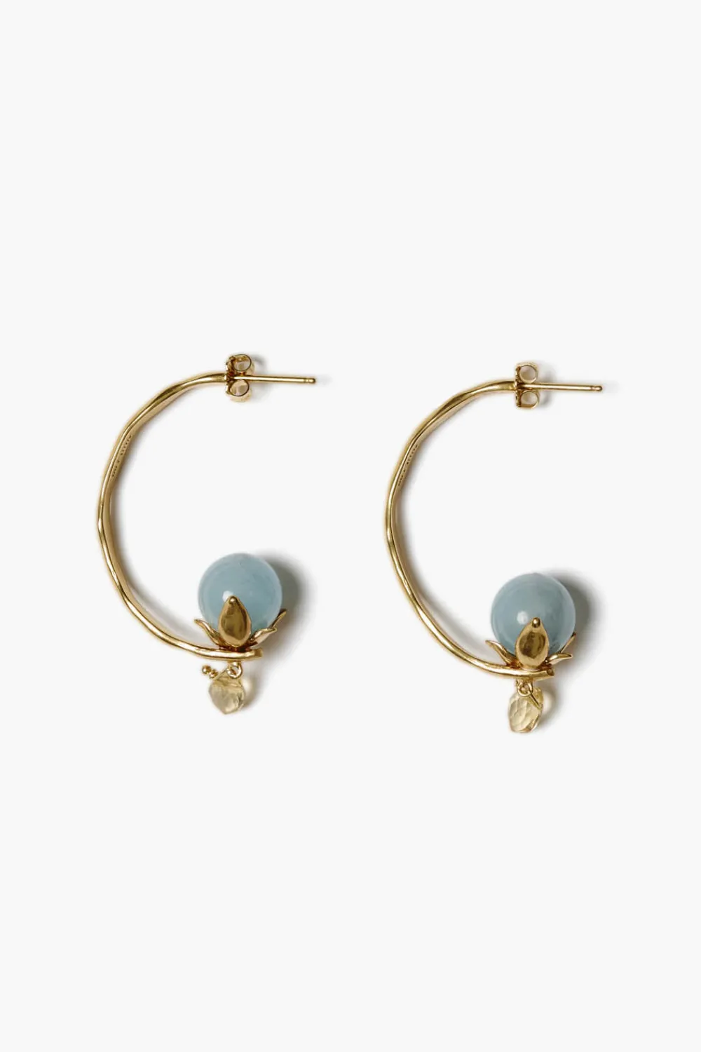 Chan Luu Lotus Hoop Earrings Aquamarine