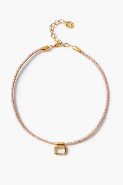 Chan Luu Marfa Braided Leather Necklace Green Amethyst