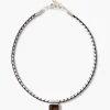 Chan Luu Marfa Braided Leather Necklace Smoky Quartz