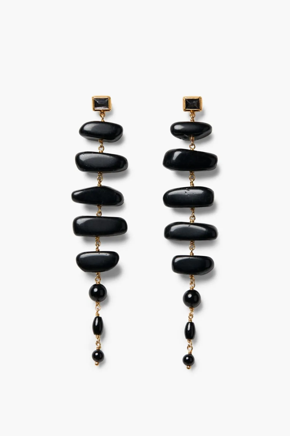 Chan Luu Mizumi Earrings Black Obsidian