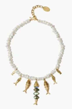 Chan Luu Orris Necklace White Pearl Mix