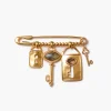 Chan Luu Padlock Brooch Yellow Gold