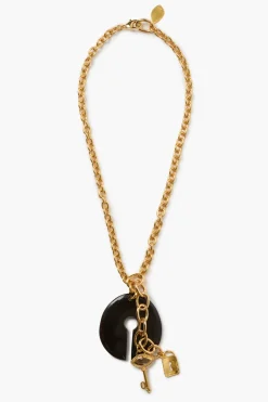 Chan Luu Padlock Necklace Black Horn