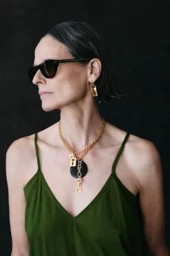 Chan Luu Padlock Necklace Black Horn