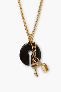 Chan Luu Padlock Necklace Black Horn