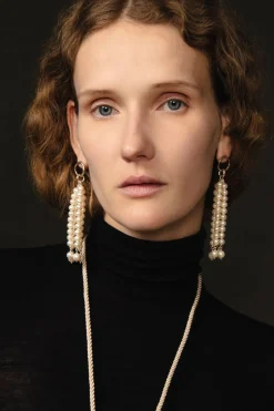 Chan Luu Pampille Earrings White Pearl