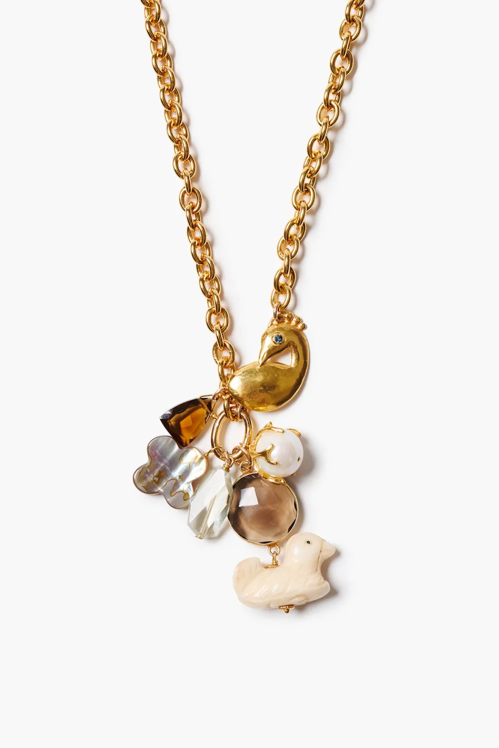 Chan Luu Peacock Charm Necklace Multi