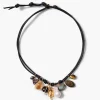 Chan Luu Romy Leather Charm Necklace Black