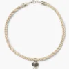Chan Luu Scallop Twist Cord Necklace Clear Quartz
