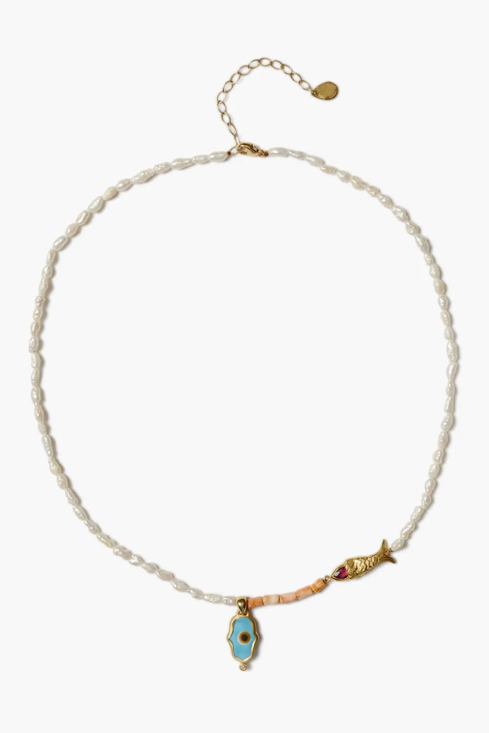 Chan Luu Sedna Evil Eye Necklace Pearl Mix