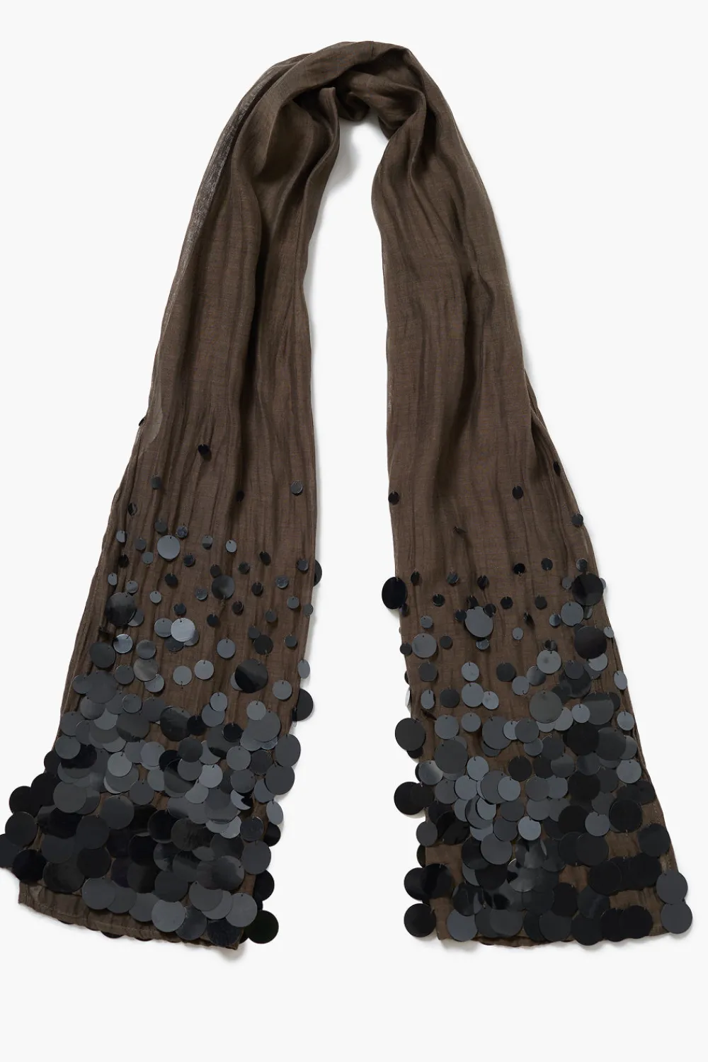 Chan Luu Sequin Cotton Silk Scarf Earth