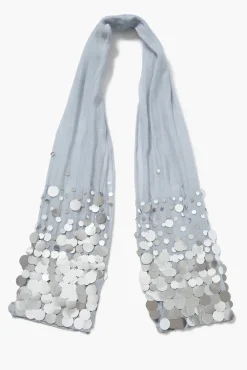 Chan Luu Sequin Cotton Silk Scarf Fog