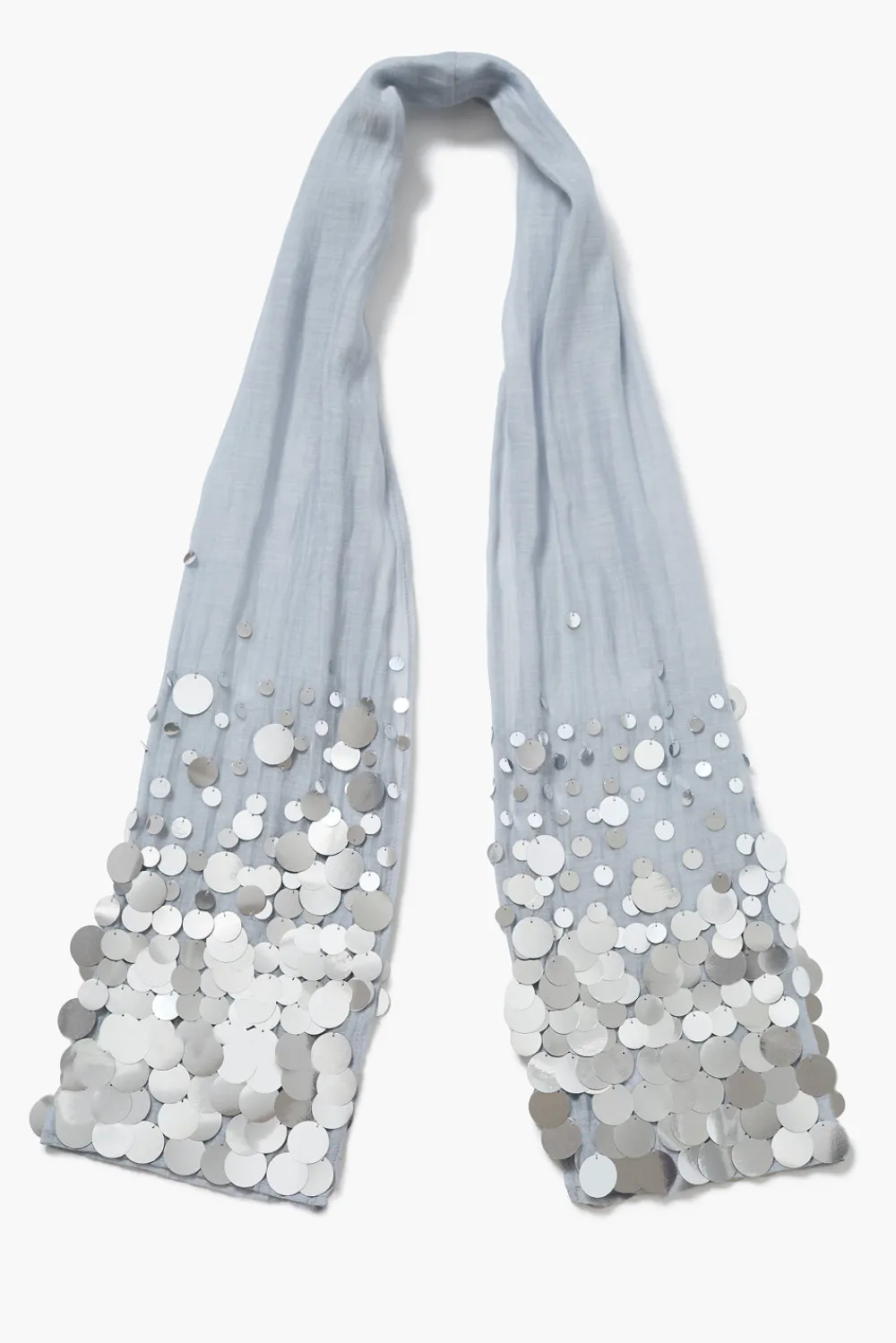 Chan Luu Sequin Cotton Silk Scarf Fog