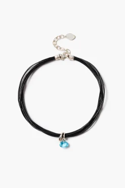 Chan Luu Serpentine Cord Necklace Blue Topaz